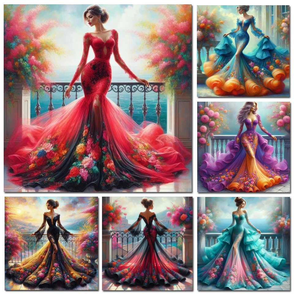 Embroidery Garments - DIY Diamond Painting Art Woman Wearing