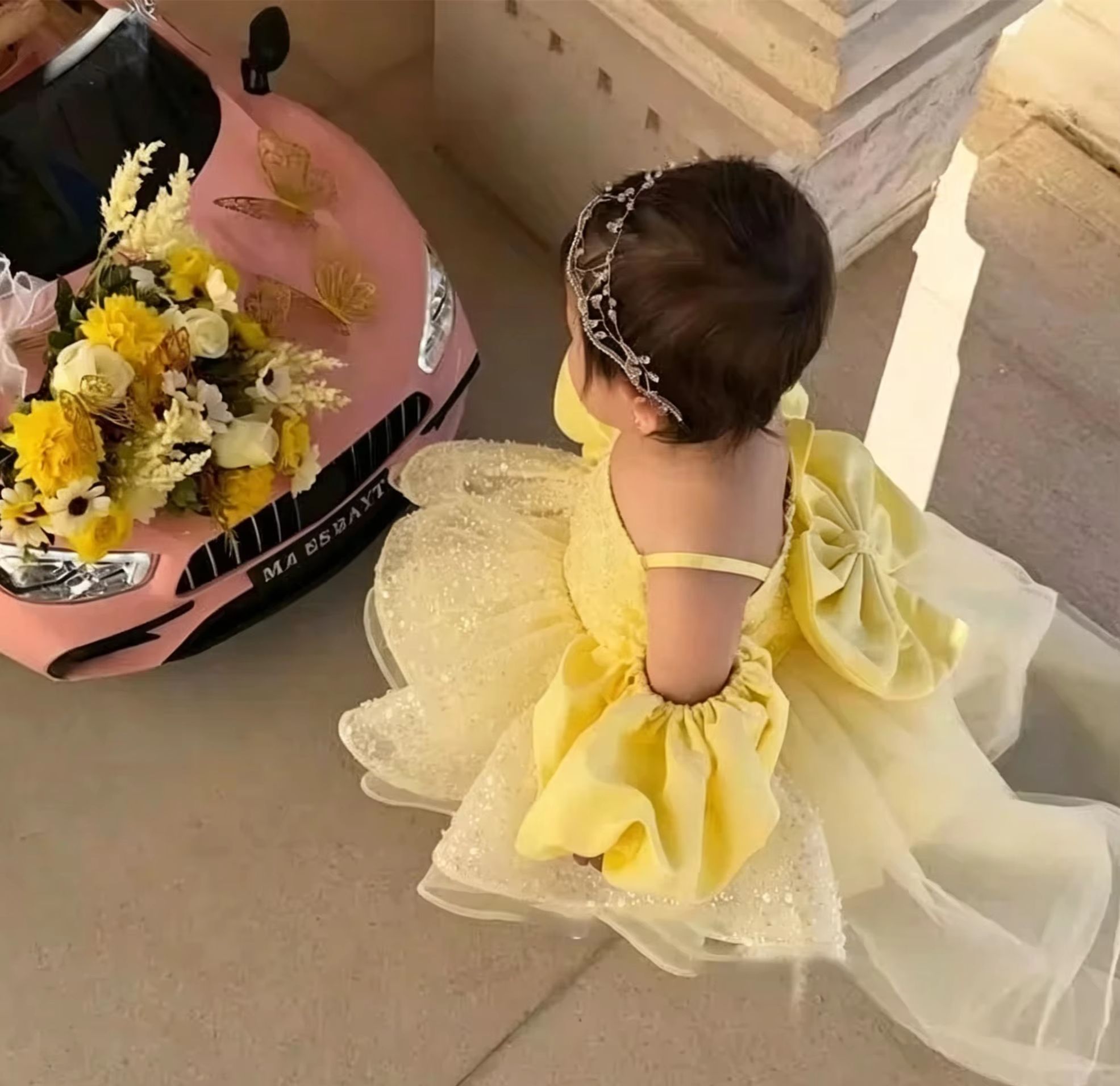 Cute Yellow Flower Girl Dresse - đánh giá và giá Embroidery Yellow Dress