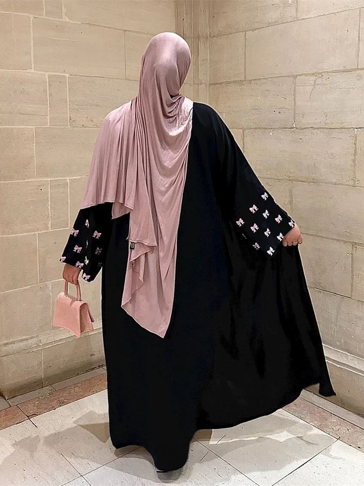 Ramadan Black Heart Abaya Dame - đánh giá và giá Embroidery Kebaya
