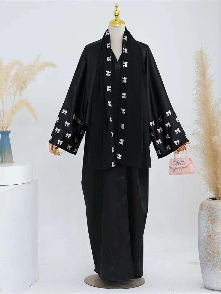 Ramadan Black Heart Abaya Dame - đánh giá và giá Embroidery Kebaya