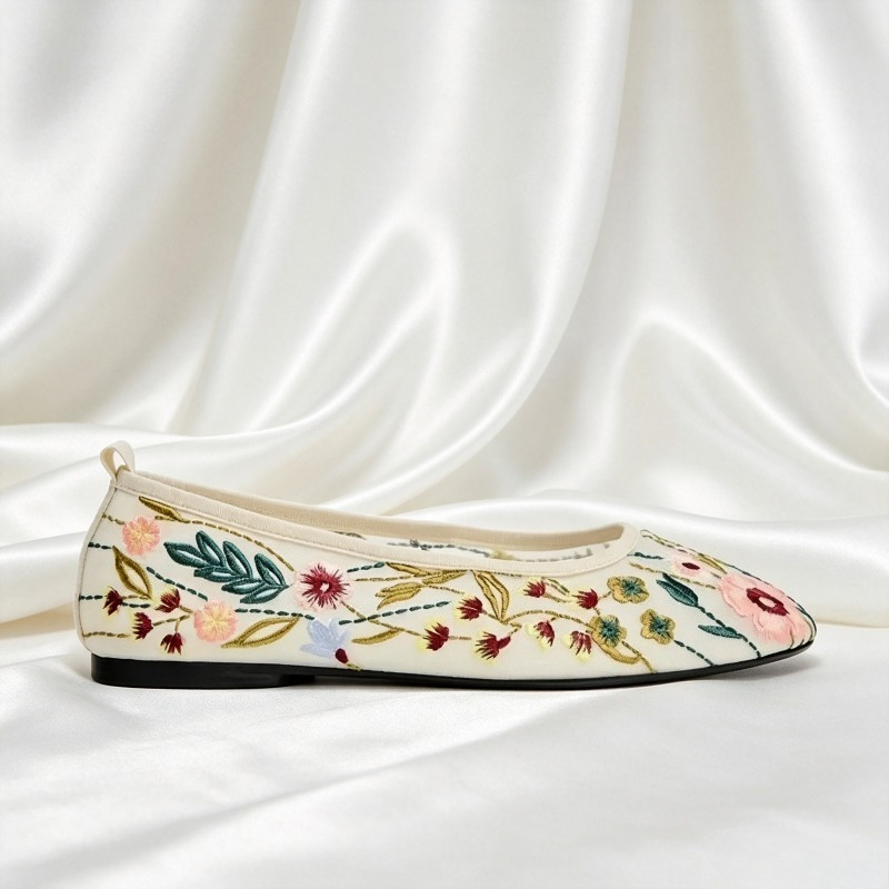 Round Toe Mesh Ballet Flats Sh - đánh giá và giá Embroidery Meaning