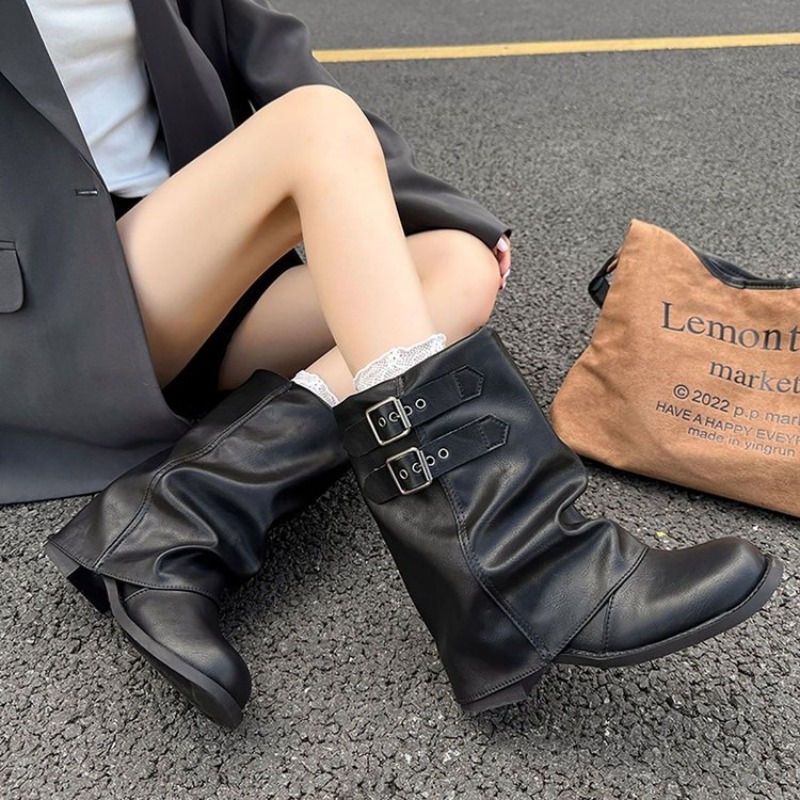 Women Double Buckle Slouch Mid - đánh giá và giá Embroidery Garments