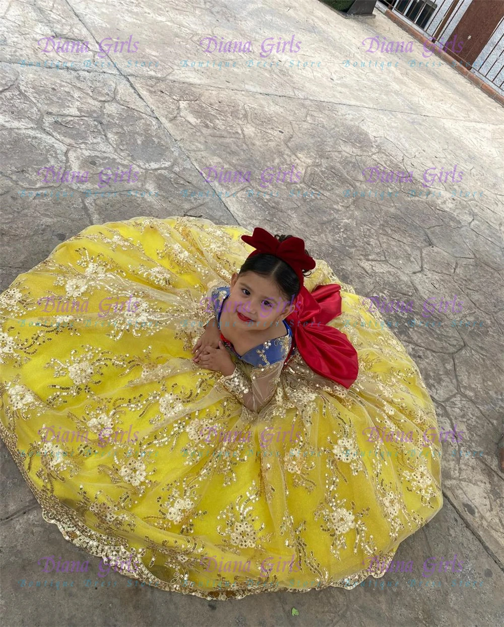Quality Lovely Yellow Tulle Fl - đánh giá và giá Embroidery Yellow Dress
