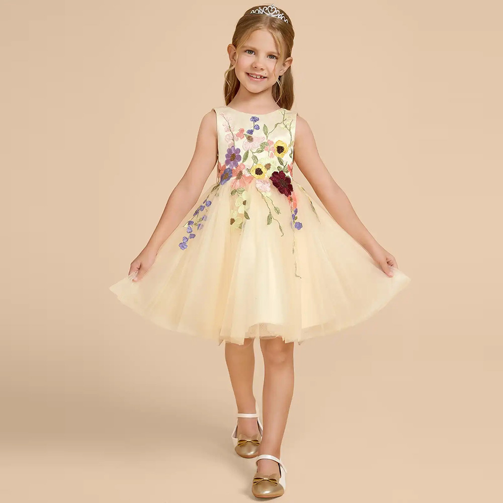 Customized Yellow Tulle Flower - đánh giá và giá Embroidery Yellow Dress
