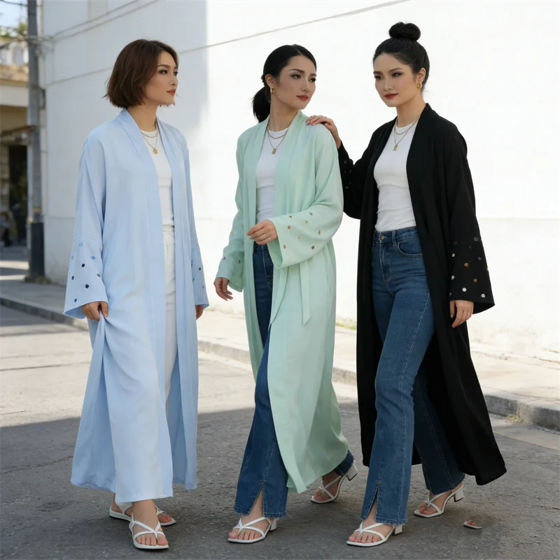 Eid Heart Embroidery Long Robe - đánh giá và giá Embroidery Kebaya
